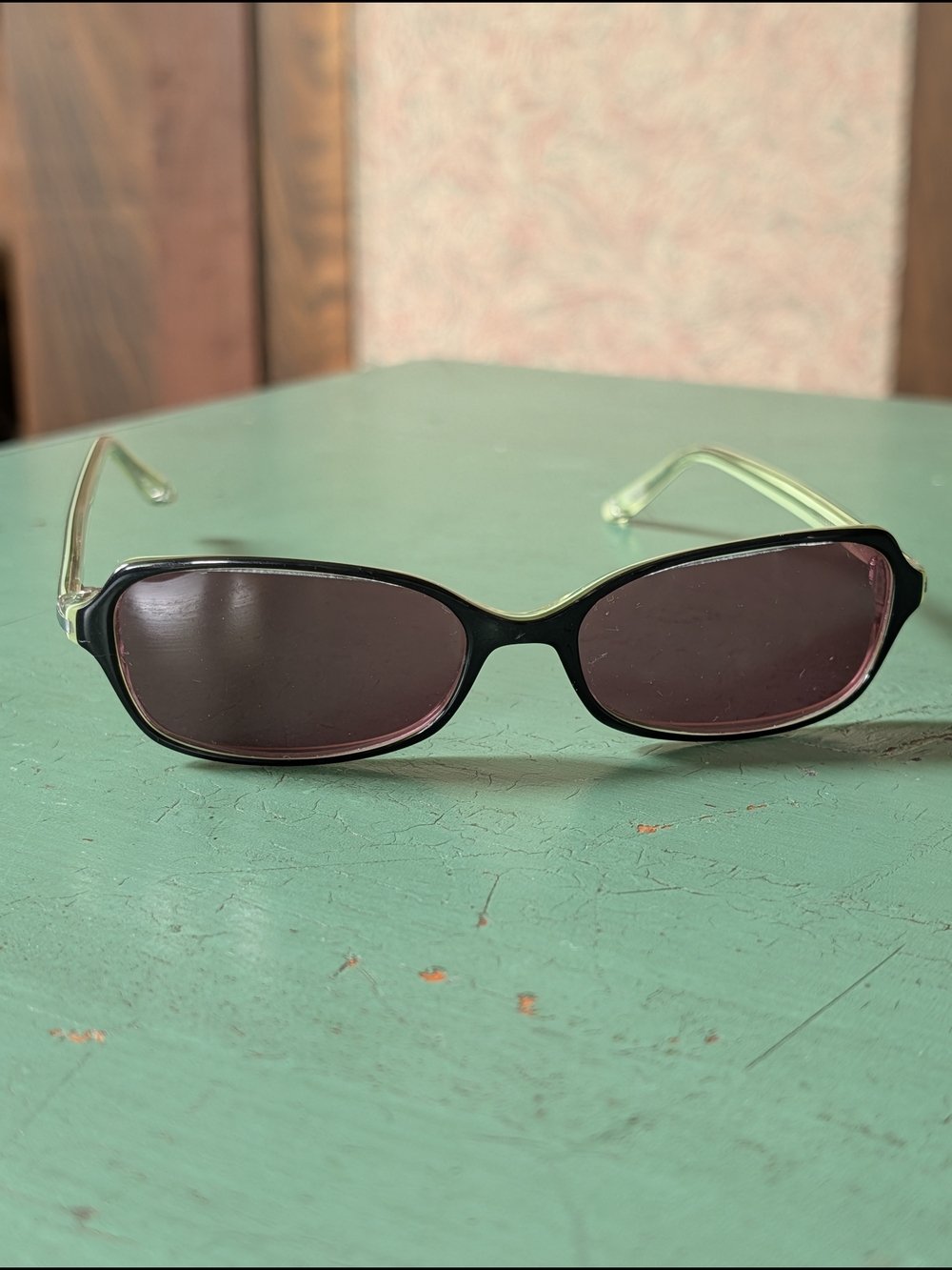 Vintage Coach Claudia Black Grass Frame Sunglasses with Purple Lenses